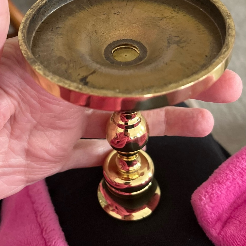 Gold plated Brass Candle Holder - Gold Accent Home Decor - Picture 7 of 8